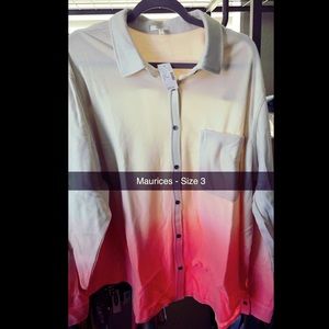 Maurices Button Down Shirt - Fleece Pink Ombré - Size 3